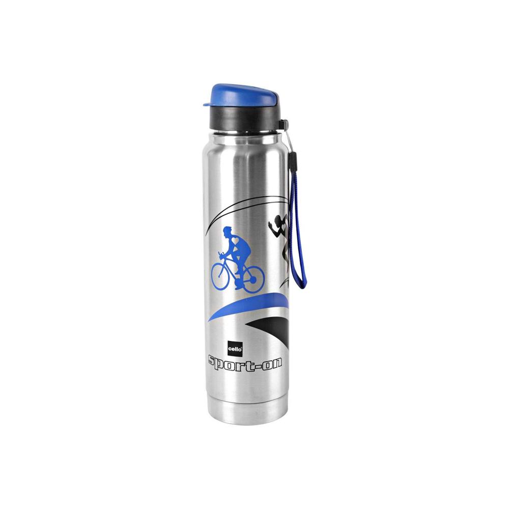 CELLO Superb Stainless Steel Single Walled Water Bottle, 800ml, 1 Unit, Blu