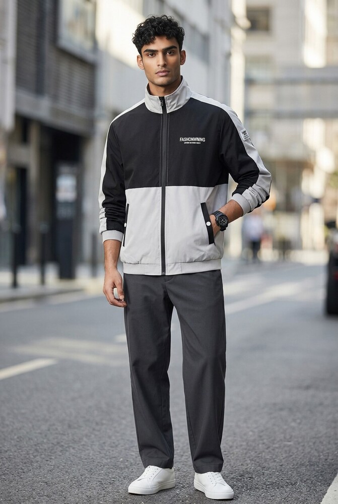 Grey And Black Mens Tracksuit