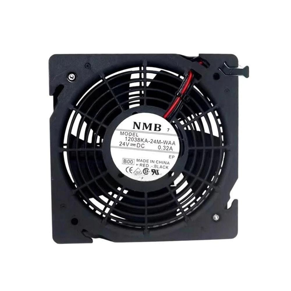Nmb 12038Ka-24M-Waa 24V Dc 0.32A 12038Mm Ball Bearing Industrial Axial Cooling Fan - Color: Black