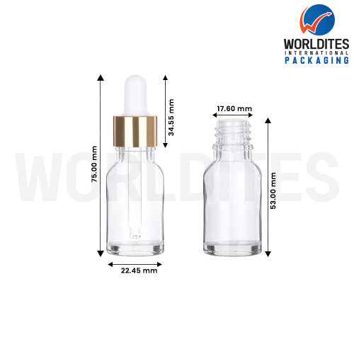 10ML Clear Glass Dropper Bottle With 18mm Sleeve And Tube