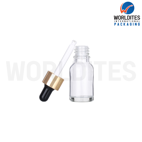 10ML Clear Glass Dropper Bottle With 18mm Sleeve And Tube