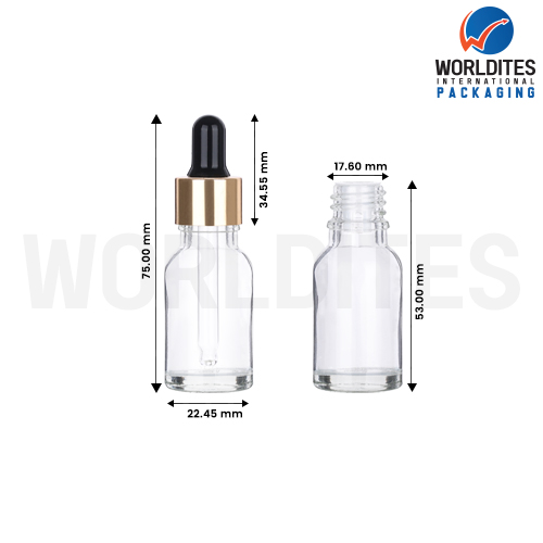 10ML Clear Glass Dropper Bottle With 18mm Sleeve And Tube