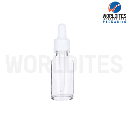 20ML Clear Glass Dropper Bottle With 18mm Sleeve And Tube