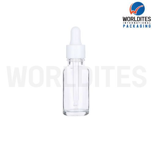 20ML Clear Glass Dropper Bottle With 18mm Sleeve And Tube
