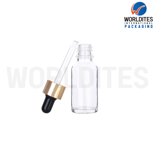 20ML Clear Glass Dropper Bottle With 18mm Sleeve And Tube