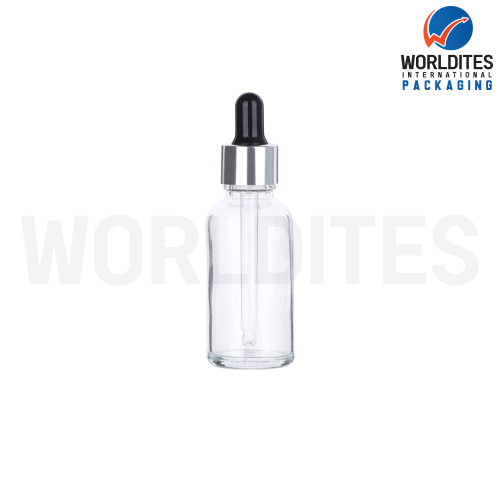 30ML Clear Glass Dropper Bottle With 18mm Sleeve And Tube