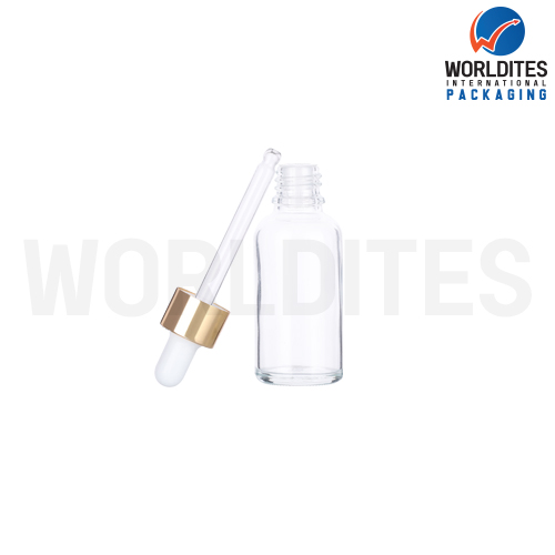 30ML Clear Glass Dropper Bottle With 18mm Sleeve And Tube