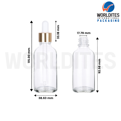 50ML Clear Glass Dropper Bottle With 18mm Sleeve And Tube