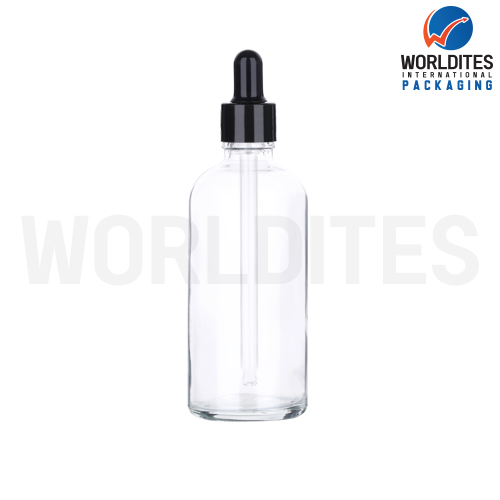 100ML Clear Glass Dropper Bottle With 18mm Sleeve And Tube