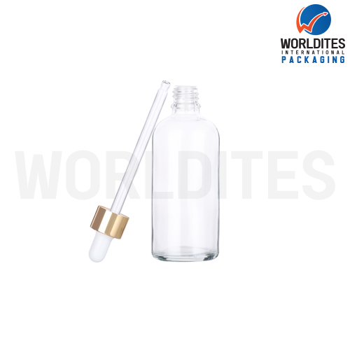 100ML Clear Glass Dropper Bottle With 18mm Sleeve And Tube