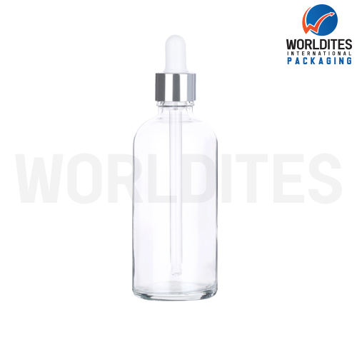 100ML Clear Glass Dropper Bottle With 18mm Sleeve And Tube