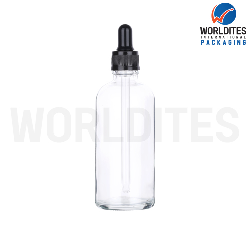 100ML Clear Glass Dropper Bottle With 18mm Sleeve And Tube