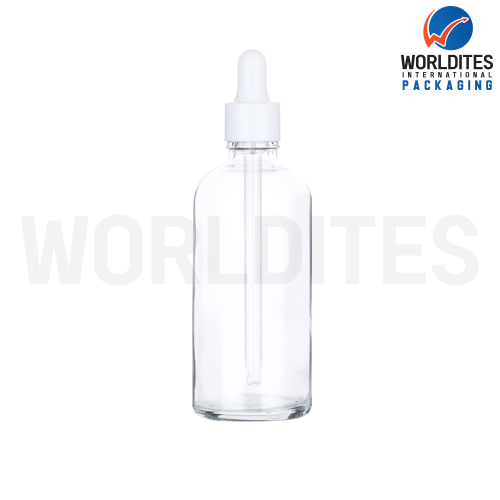 100ML Clear Glass Dropper Bottle With 18mm Sleeve And Tube