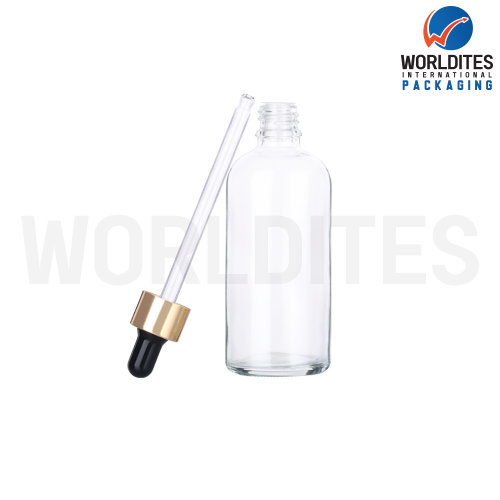 100ML Clear Glass Dropper Bottle With 18mm Sleeve And Tube