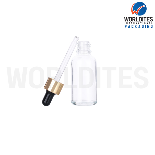 30ML Clear Glass Dropper Bottle With 18mm Sleeve And Tube