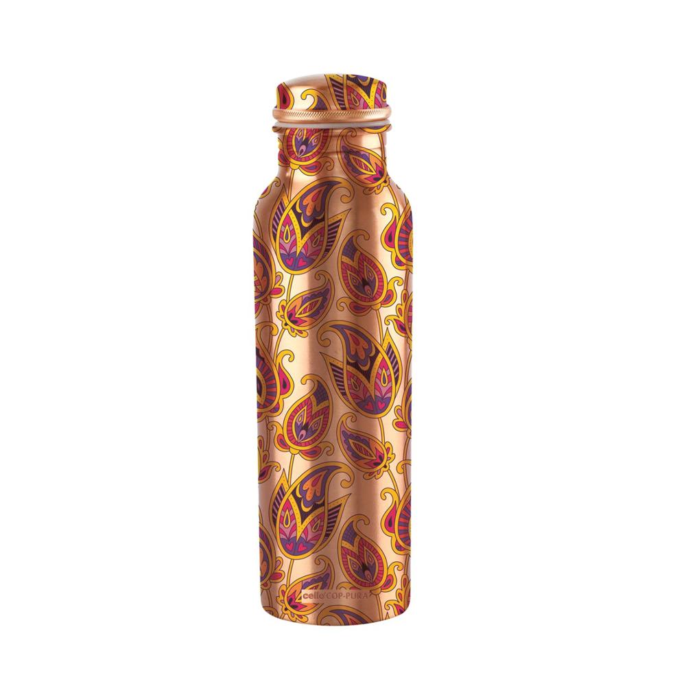 Cello Cop-Pura Diva Ornate Copper Water Bottle, 1000ml, 1pc, Copper