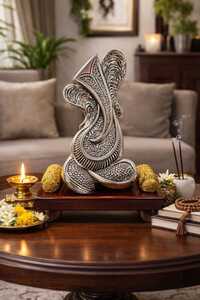 Abstract Ganesha Silver Sculpture