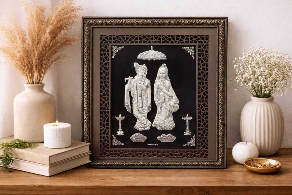 Radha Krashna Silver Frame