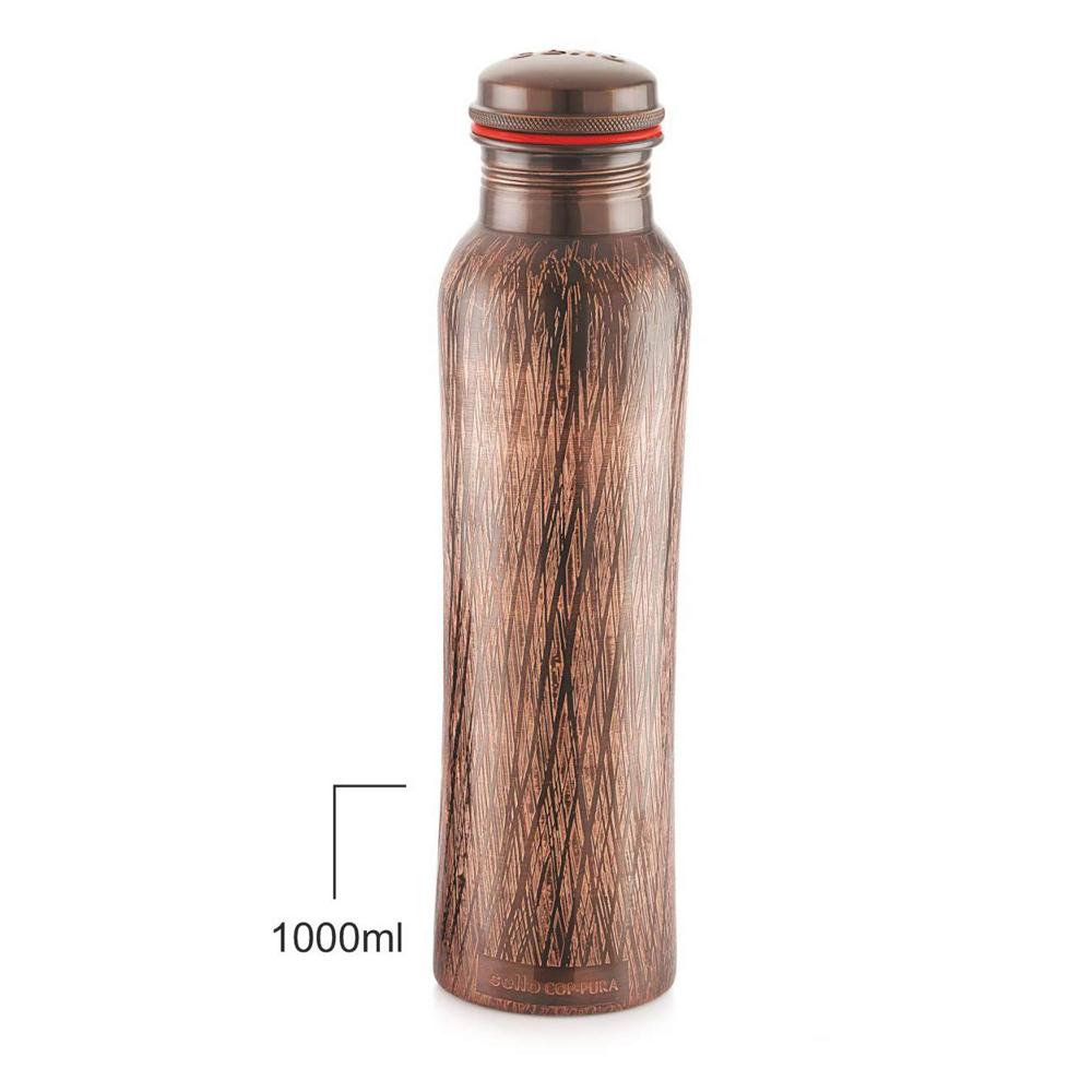 Cello Cop-Pura Vintage Texture Copper Water Bottle, 1000ml