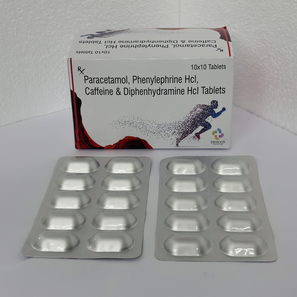 Paracetamol Phenylephrine HCL Caffeine & Diphenhydramine Hcl Tablets Third Party Manufacturer