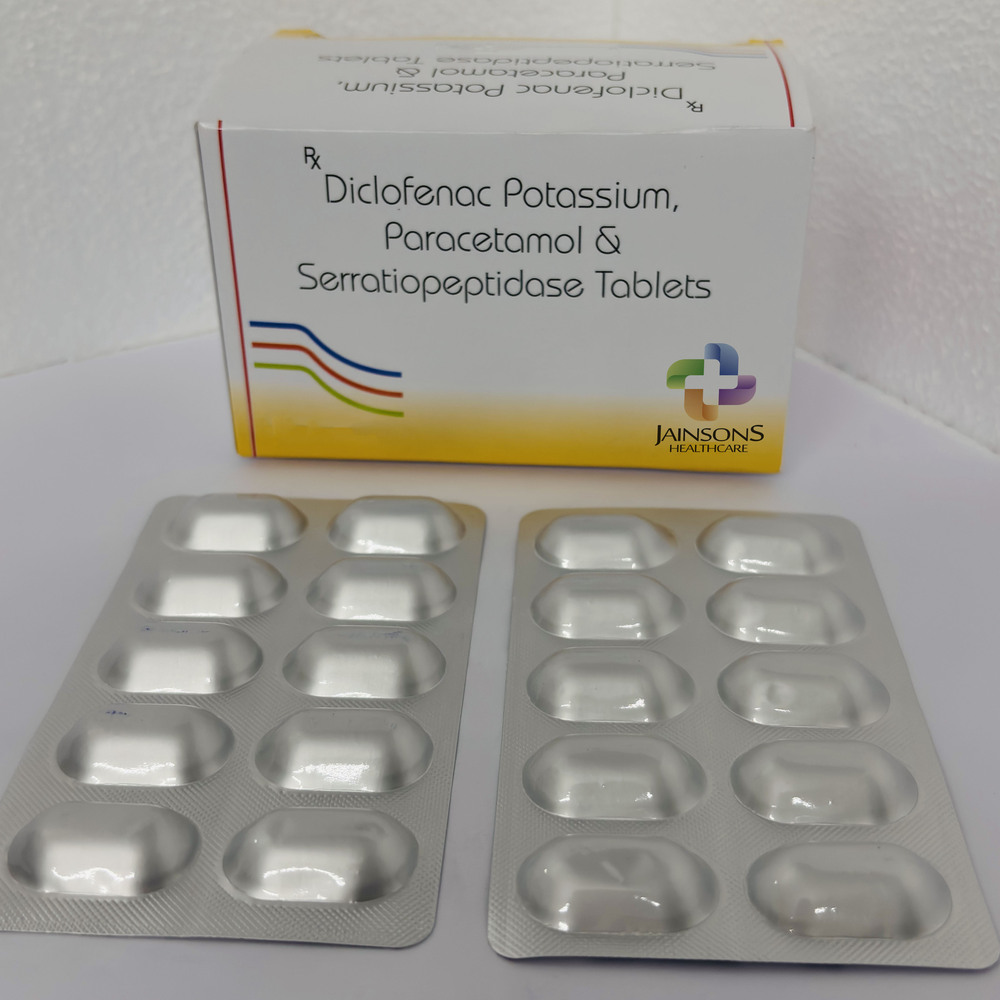 Diclofenac Potassium Paracetamol & Serratiopeptidase Tablets Third Party Manufacturer