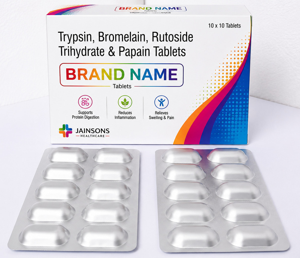 Trypsin Brometain Rutoside Trihydrate & Papain Tablets Third Party Manufacturer