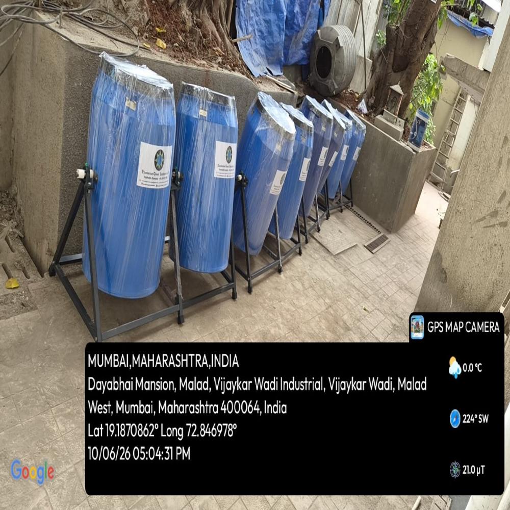 80 Kg Manual Rotating Twin Drum Composter - Color: Blue