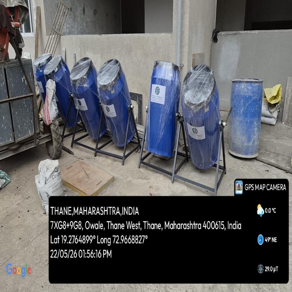 80 Kg Manual Rotating Twin Drum Composter - Color: Blue