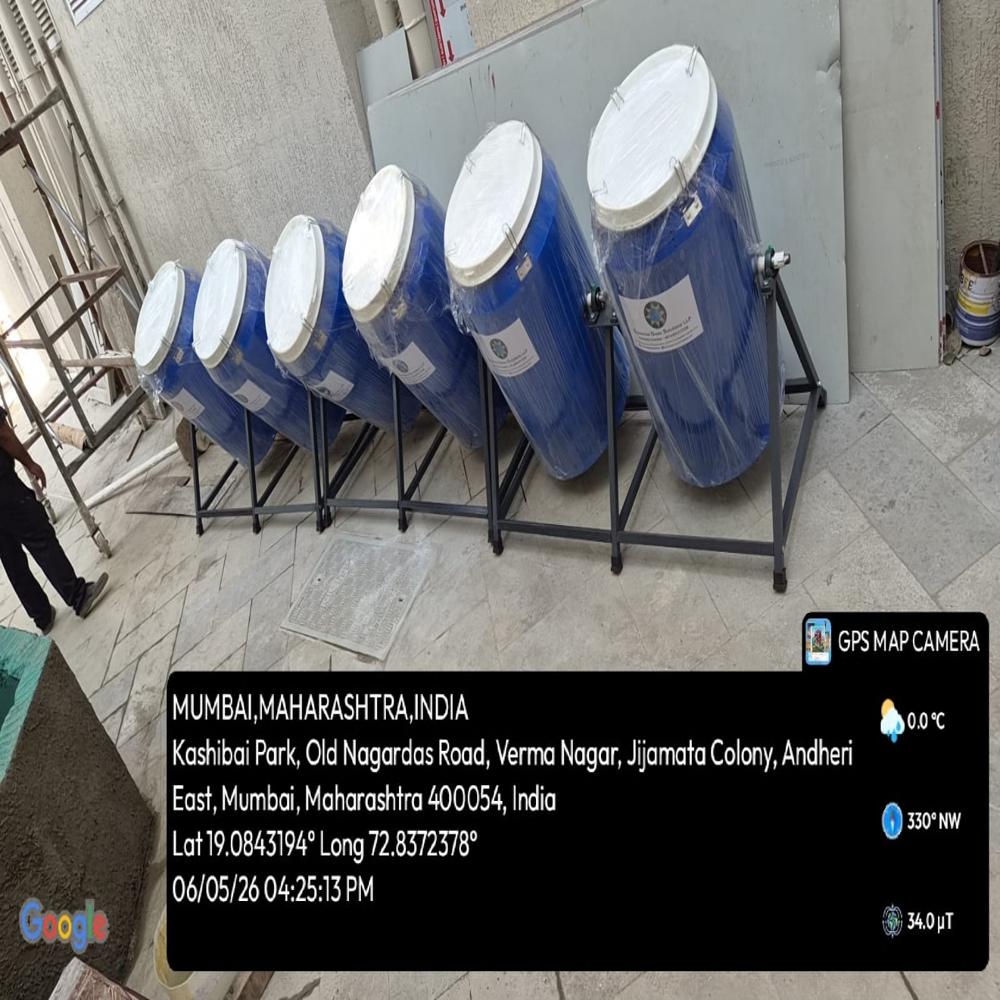 80 Kg Manual Rotating Twin Drum Composter - Color: Blue