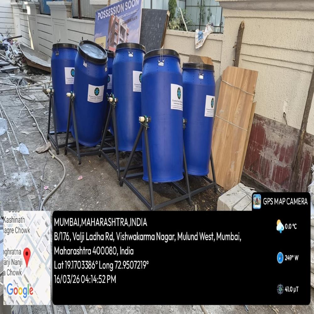 80 Kg Manual Rotating Twin Drum Composter - Color: Blue