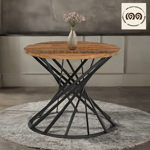 Round Industrial Dining Table