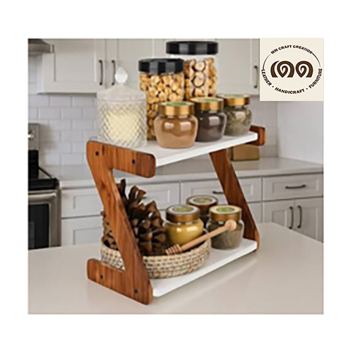 2-Tier Wooden Spice Rack Organiser