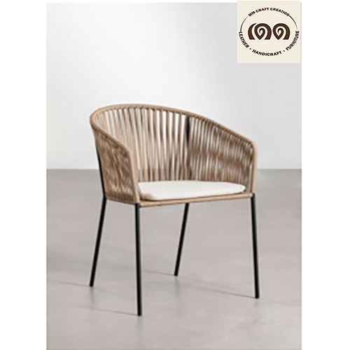 Jocelyn Garden Chair - Color: Natural Rattan Color With Black Legs