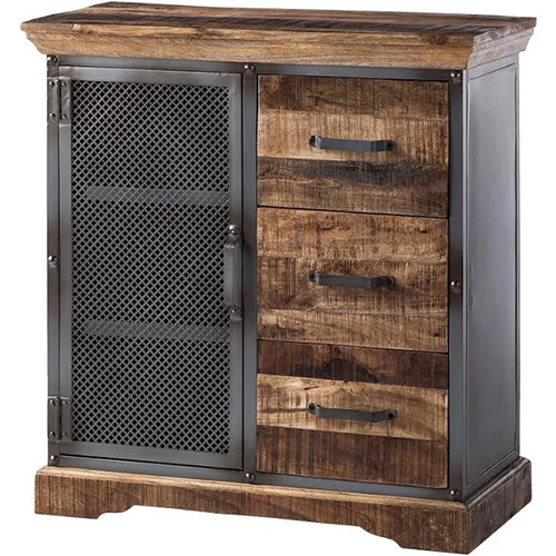 Mango Wood And Metal Sideboard - Assembly: No Assembly Required