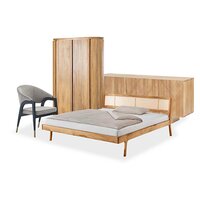Wooden Non-storage Cane Bed - Color: Light Wood/natural