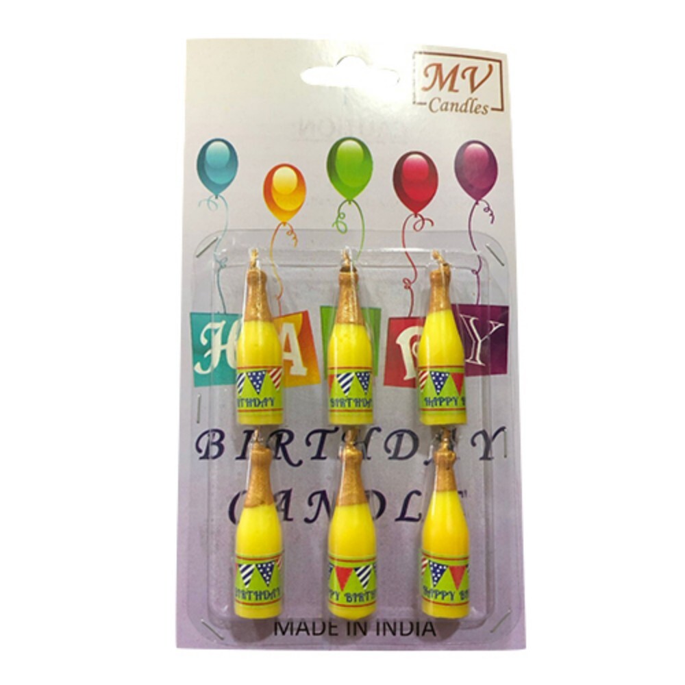 Yellow Bottle Birthday Candle