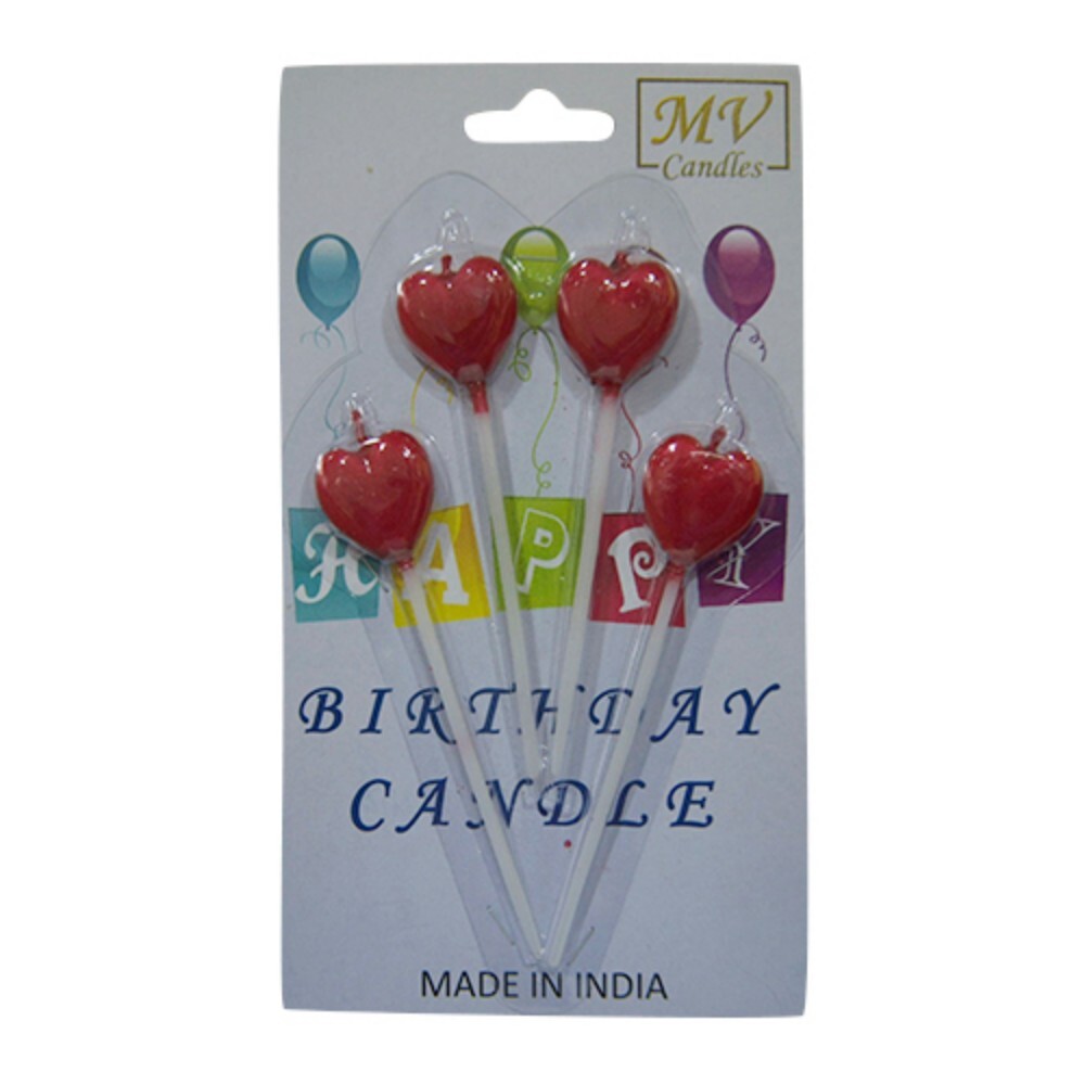 Red Heart Stick Birthday Candle