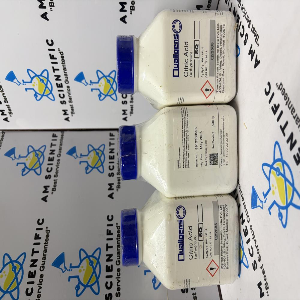 Citric Acid (Anhydrous) SQ Qualigens 500g