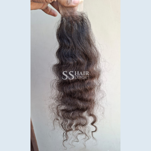 Curly Closure Lace 2x6 Sew In Weave Raw Indian Human Hair For Wigs Vendor