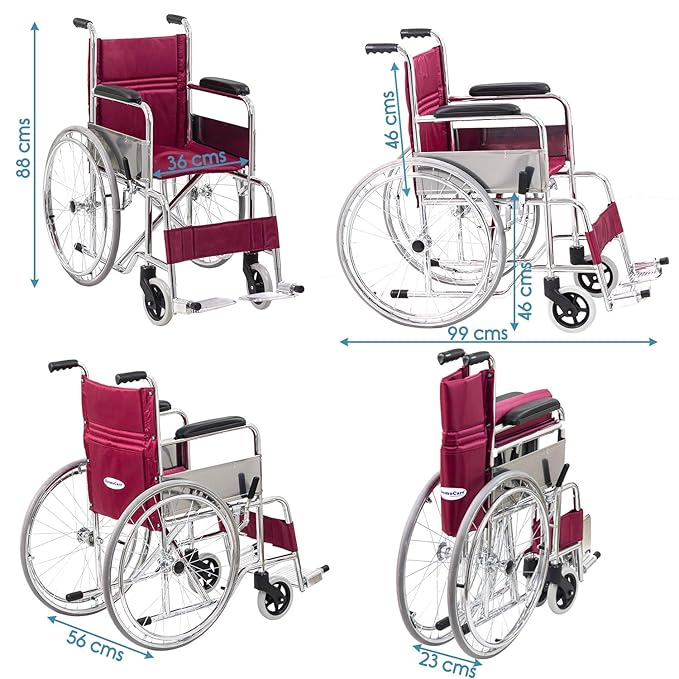 KosmoCare Dura Junior Foldable Wheelchair for Children (Regular)