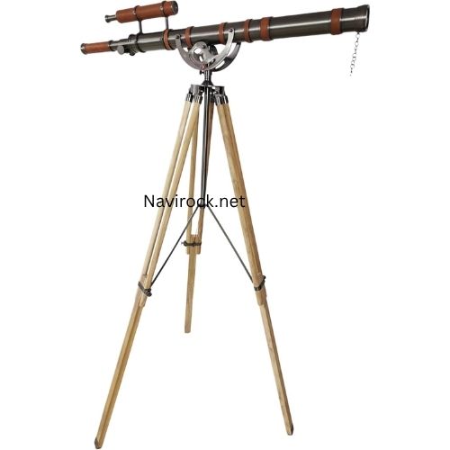 Vintage Nautical Brass Telescope Black Matte Finish, Double Barrel with Be Strong and Courageous/Go Confidently Quotes