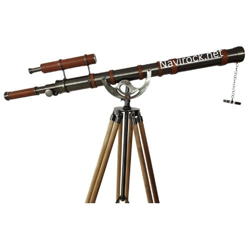 Vintage Nautical Brass Telescope Black Matte Finish, Double Barrel with Be Strong and Courageous/Go Confidently Quotes