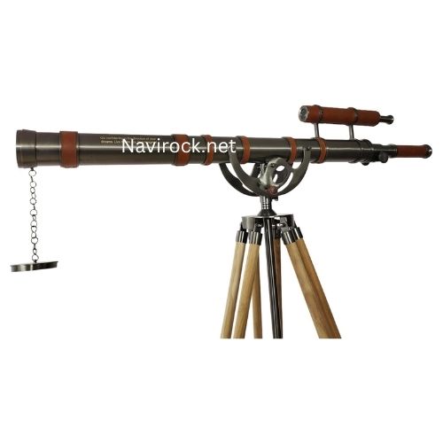 Vintage Nautical Brass Telescope Black Matte Finish, Double Barrel with Be Strong and Courageous/Go Confidently Quotes