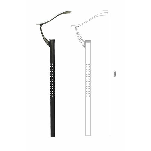 3800 Mm Decorative Pole - Color: Black