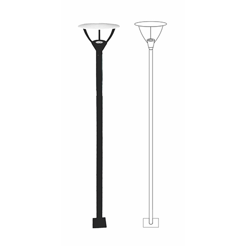 3M Decorative Pole - Color: Black Or Custom (Powder Coated Finish)