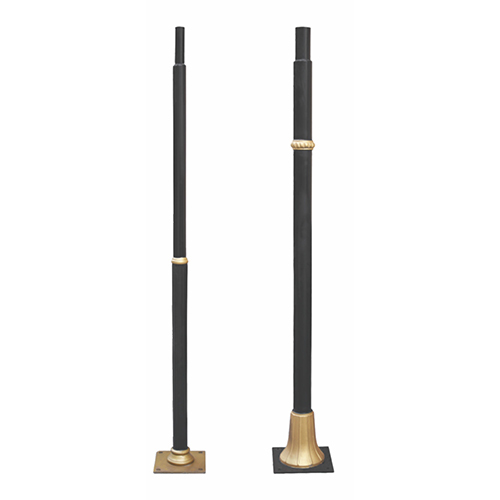 88.9 Mm Decorative Pole - Color: Black With Golden Accents