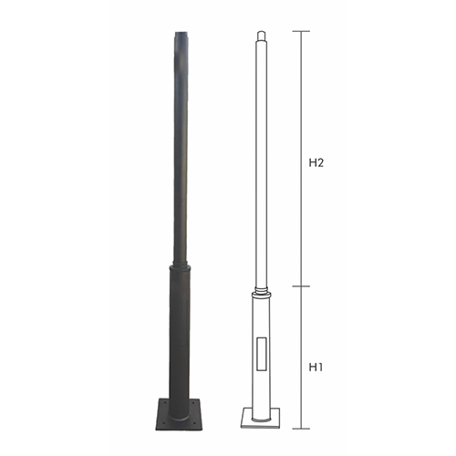3 M Decorative Pole - Color: Black