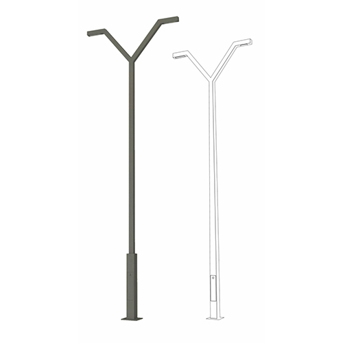 2X45W Decorative Pole - Color: Black