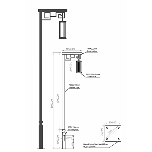 5000mm Decorative Pole