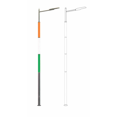 5M Decorative Pole - Color: Multicolor (As Shown: Tricolor Finish)